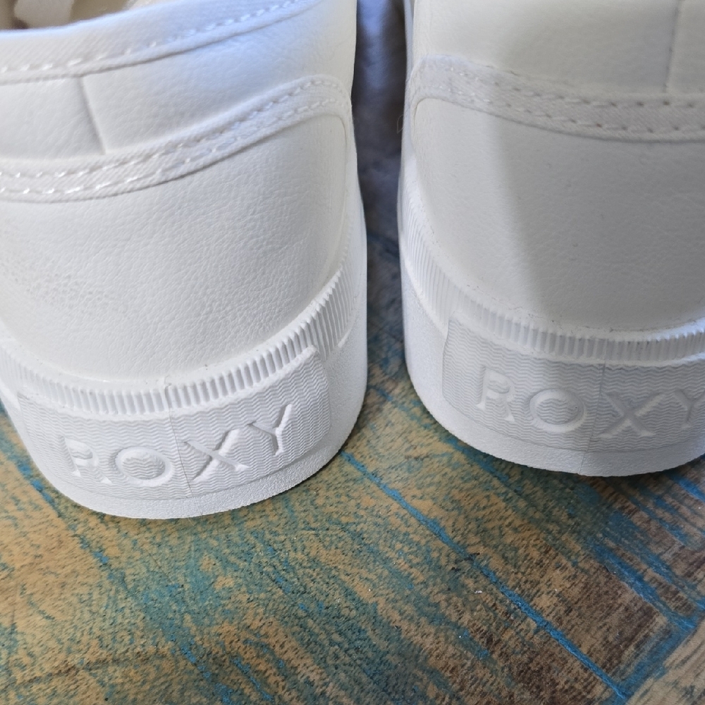 Roxy Classic White Lace-Up Sneakers - Picture 5 of 10